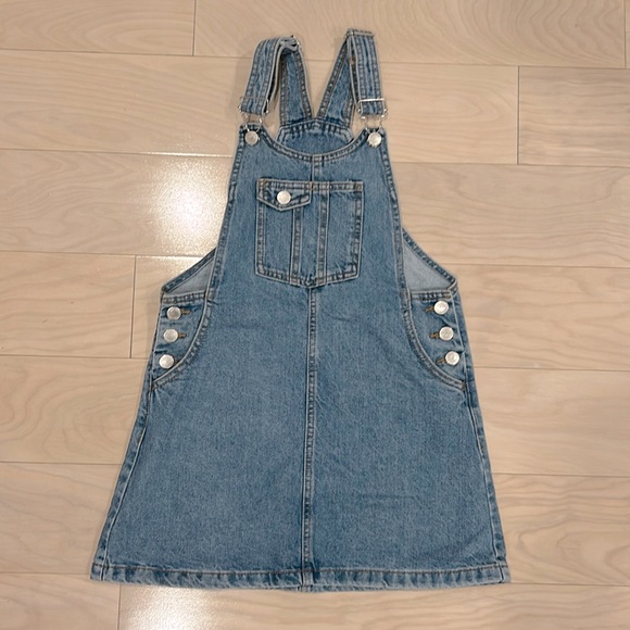 ZARA Kids Denim Pinafore Overalls Dress - Picture 1 of 4